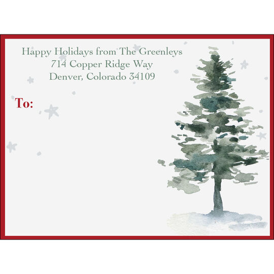 Red Bordered Lone Pine Shipping Labels